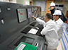 Engine room staff receiving training onboard Glovis Maple at Hyundai Mipo Dockyard